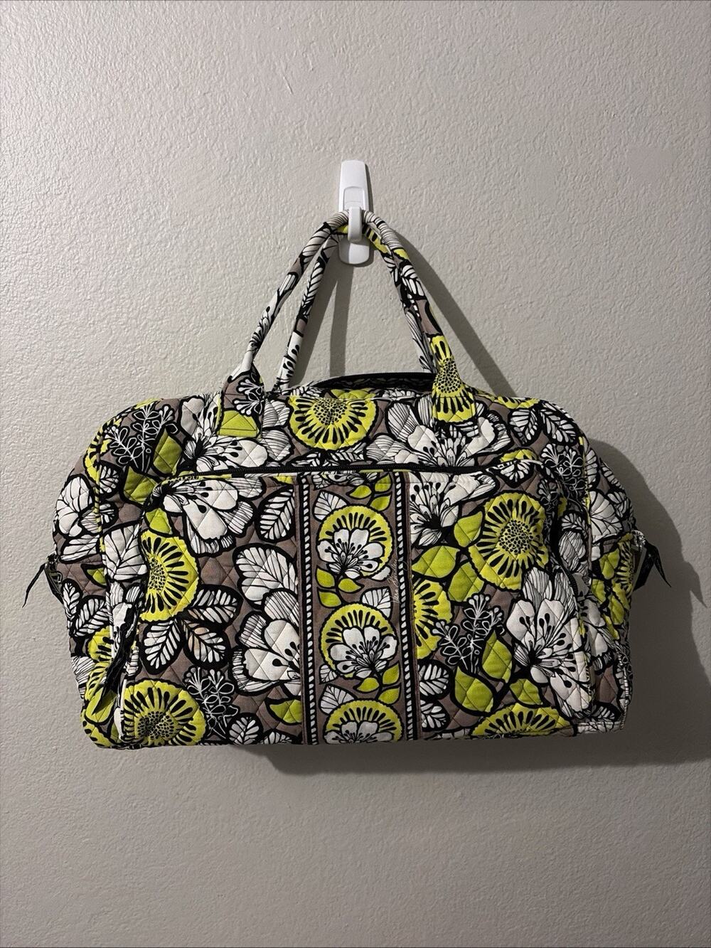 Vera Bradley Quilted Large Weekender Sport Duffle Bag Retired Citron Pattern